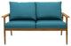 Eve Outdoor Teak Wood Sofa with Teal Olefin