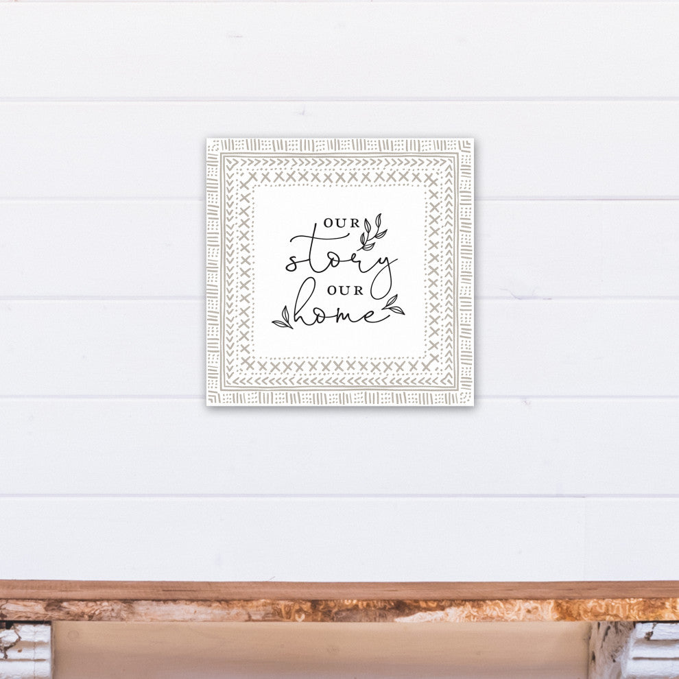 Our Story Our Home 16x16 Canvas Wall Art