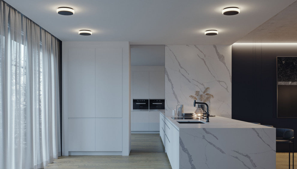 Eris LED Flush Mount, Black, 10