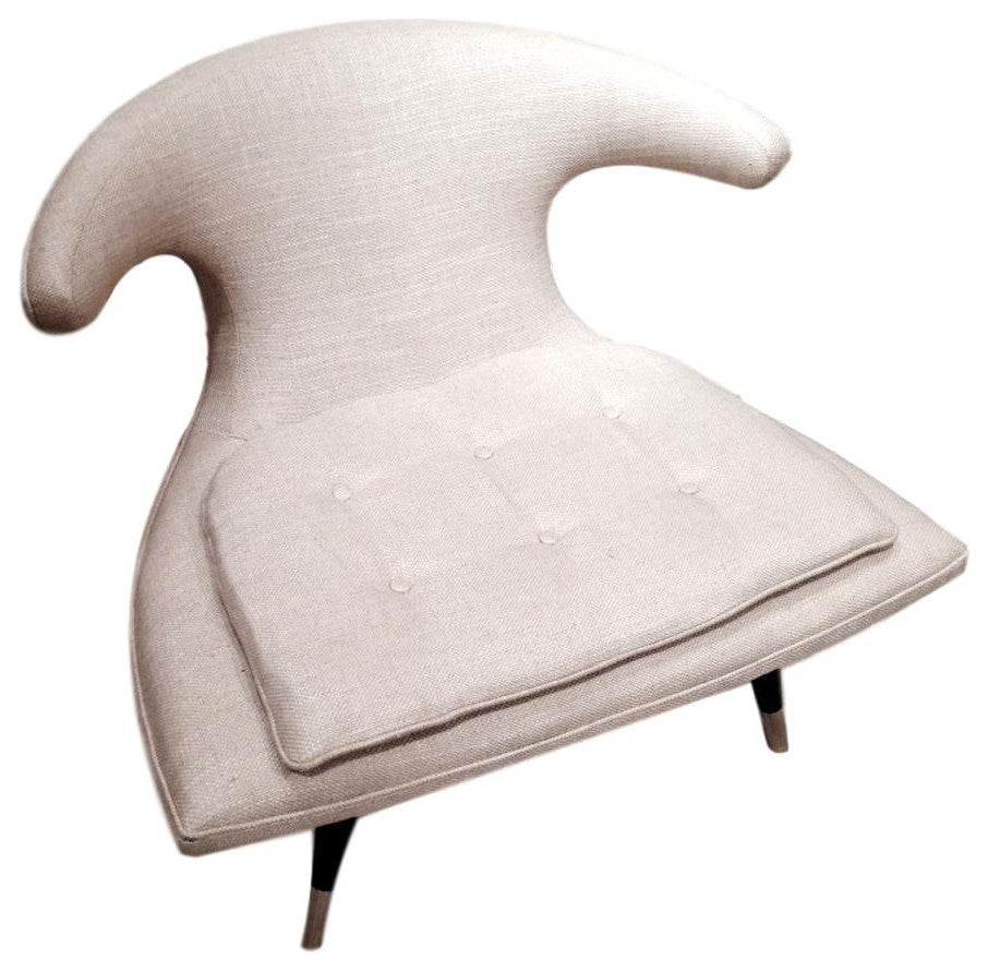 Mid Century Modern Anvil T Back Chair  Lounge Pillow Top Ergonomic Accent