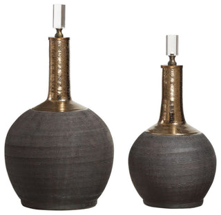 Uttermost Arnav Matte Black Bottles, Set of 2