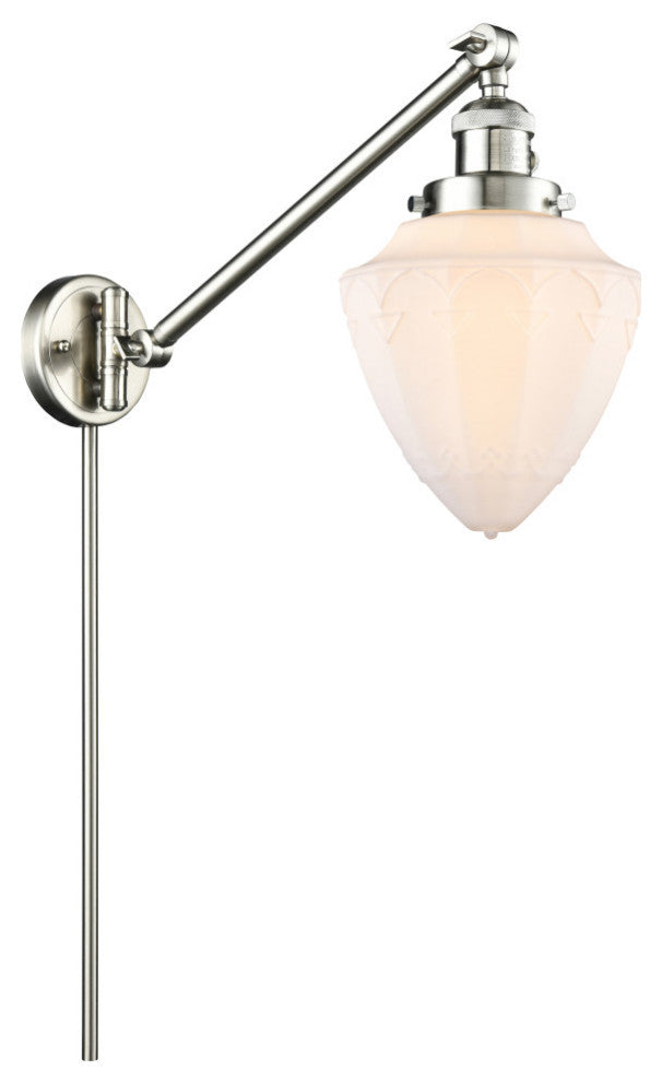 Innovations 237-SN-G661-7 1 Light Swing Arm, Switch, Brushed Satin Nickel