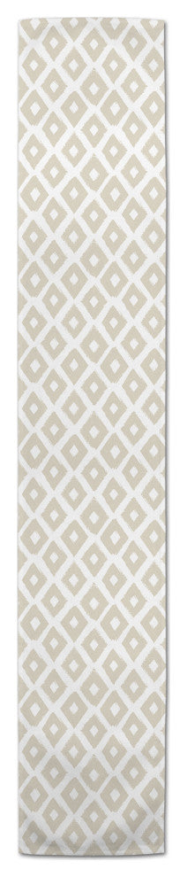Gray Brush Diamond 16x72 Cotton Twill Runner
