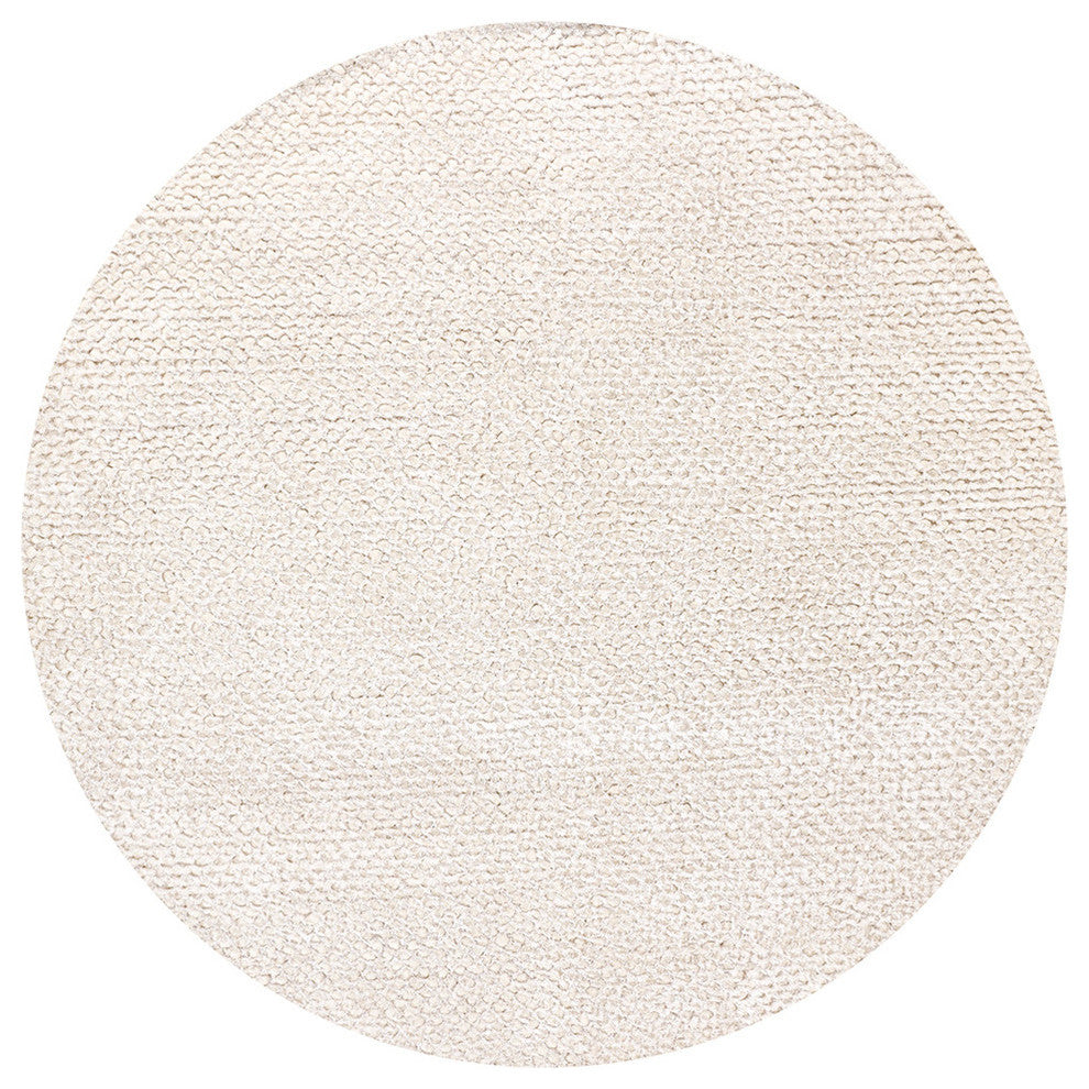 Strata Contemporary Area Rug, White, 7'9" Round