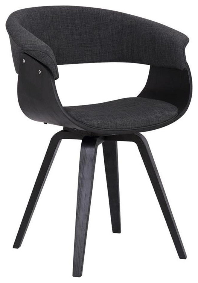 Armen Living Summer 19" Modern Fabric Dining Chair in Black and Charcoal
