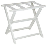 HomeRoots Earth Friendly White Folding Luggage Rack With White Straps