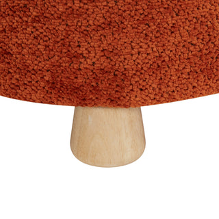 Safavieh Couture Denison Round Chenille Ottoman, Rust/Natural
