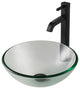 Glass Vessel Sink, Bathroom Ramus Faucet, Drain, Mounting Ring, Oil Rub Bronze