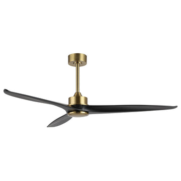 60" 3-Blade Reversible DC Motor Ceiling Fan With Remote, Gold/Black