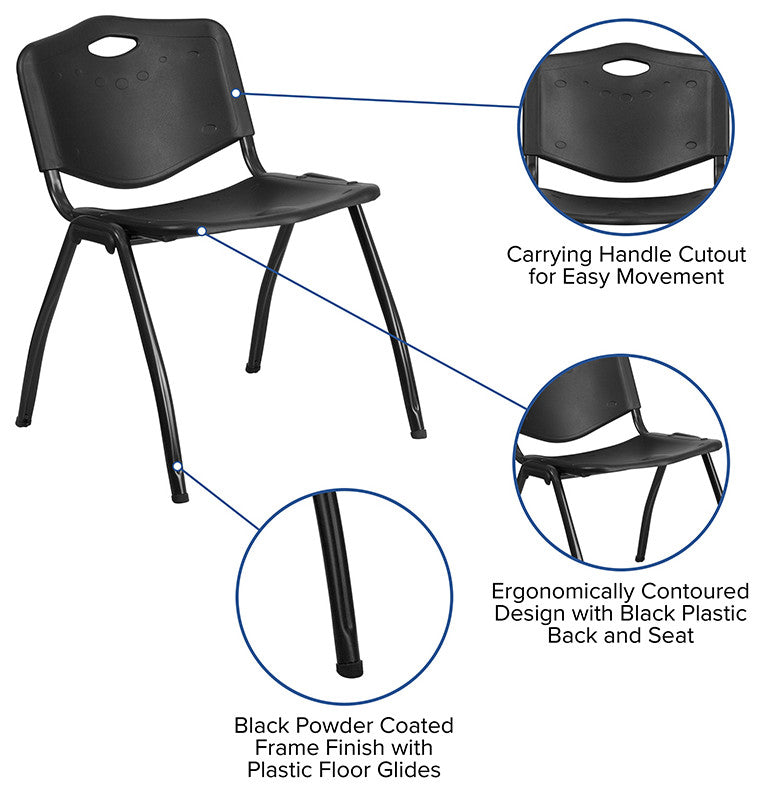 Black Plastic Stack Chair