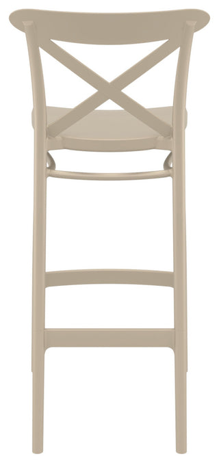 Cross Bar Stool, Set of 2, Taupe