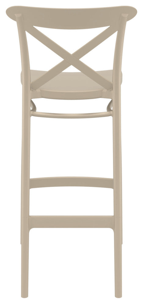 Cross Bar Stool, Set of 2, Taupe