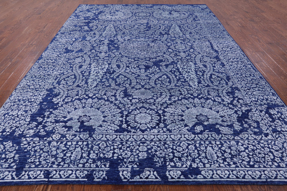 Persian Wool and Silk Hand Knotted Rug 8' 11" X 12' 1" Q9419