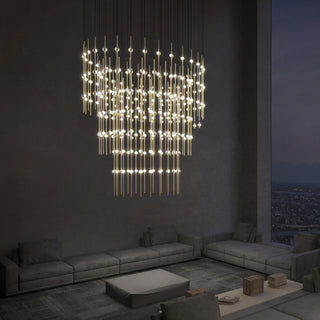 Sonneman 2174.W Constellation Centaurus Pyramid 3 Light 48"W LED - Satin Nickel