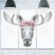 "Designart-Moose With Floral Head Wreath" Metal Wall Art, 3 Panels, 36"x28"
