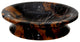 Vinca Collection Black and Gold Marble Round Soap Dish, Black and Brown