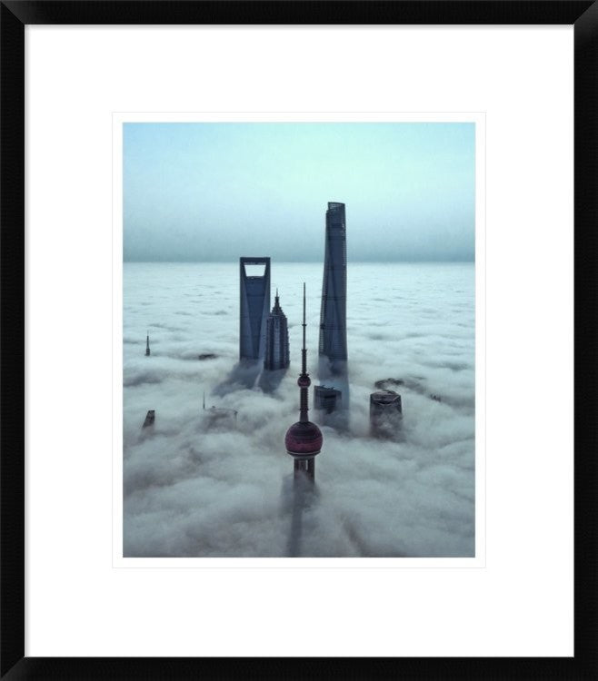 "Sky City" Framed Digital Print by Stan Huang, 19x22"