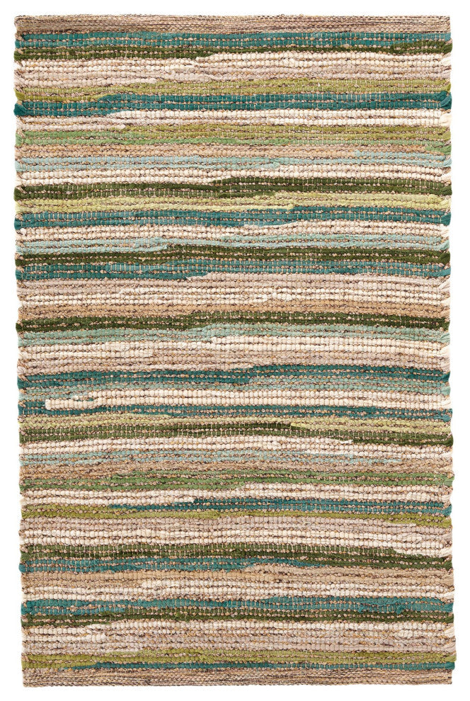 Dash & Albert Francisco Green Handwoven Cotton Rug, Green, 3' x 5'