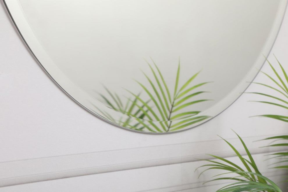 Gwen Round Mirror, 28", Clear