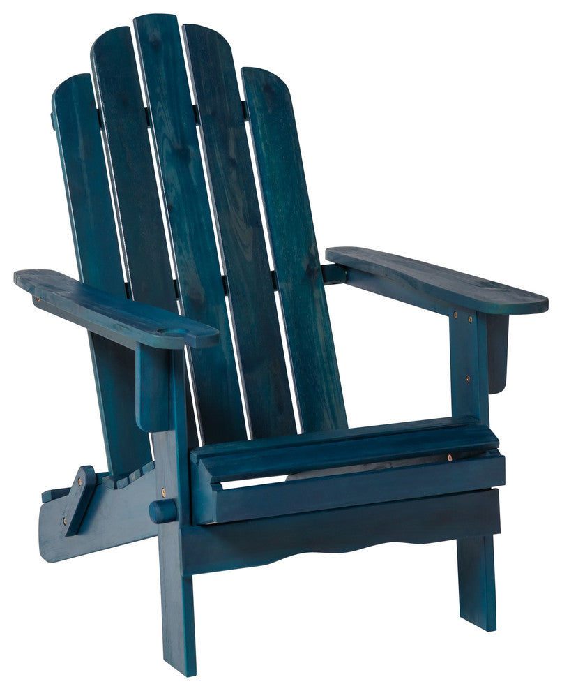 Patio Wood Adirondack Chair, Navy Blue Wash