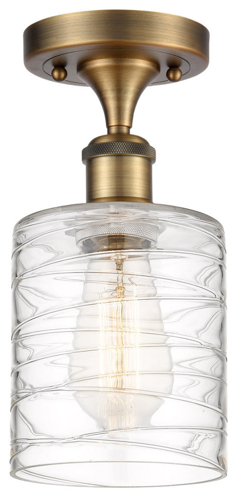 Innovations 516-1C-BB-G1113 1-Light Semi-Flush Mount, Brushed Brass