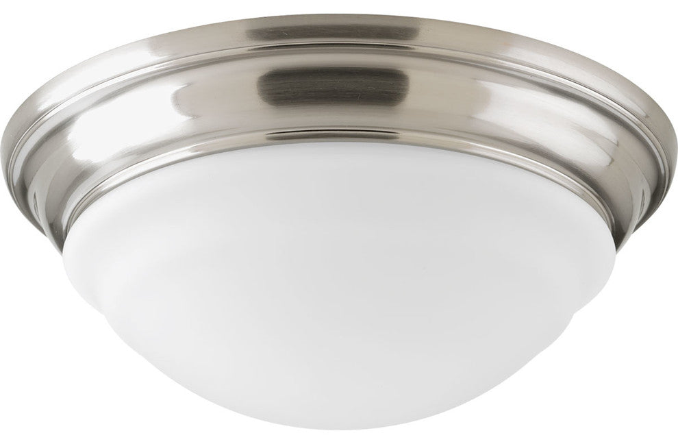 11" 17W 1 LED Flush Mount Brushed Nickel Frosted Glass