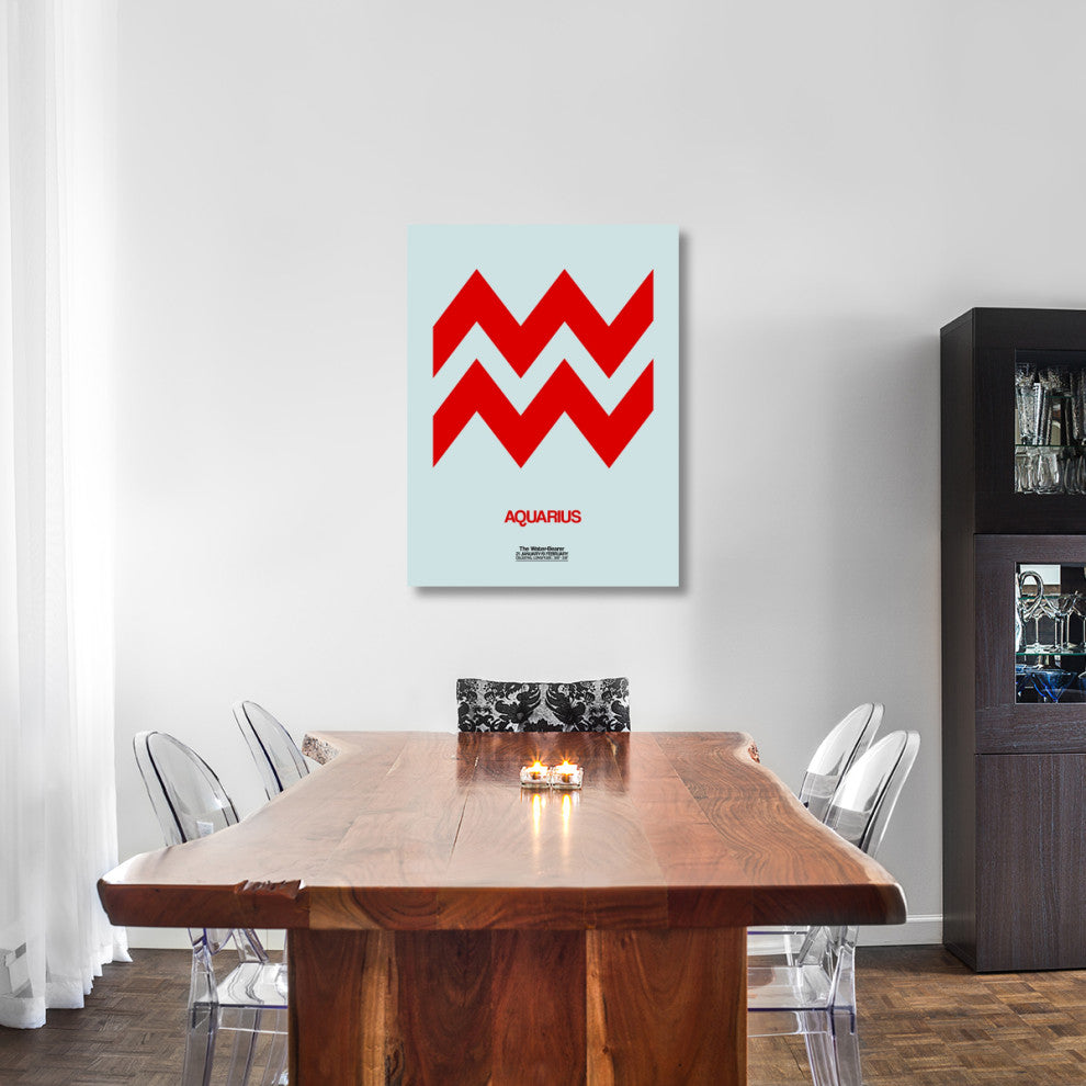 "Aquarius Zodiac Sign Red" Fine Art Print