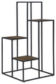 4-Tier Display Shelf, Black and Rustic Brown