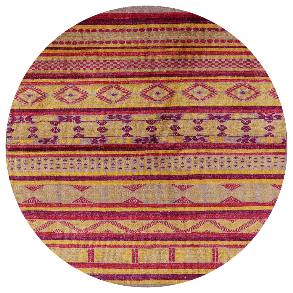 Ahgly Company Indoor Round Mid-Century Modern Area Rugs, 7' Round