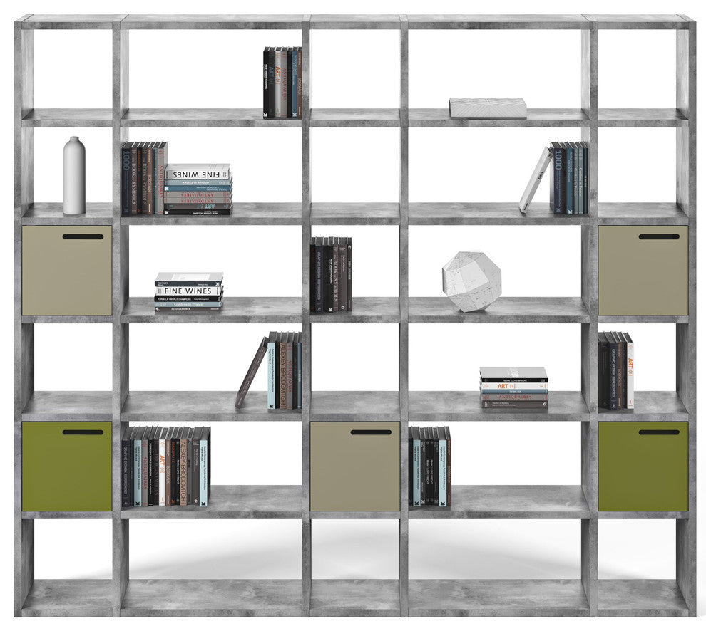 Modern Modular Large Display Shelves, Faux Concrete