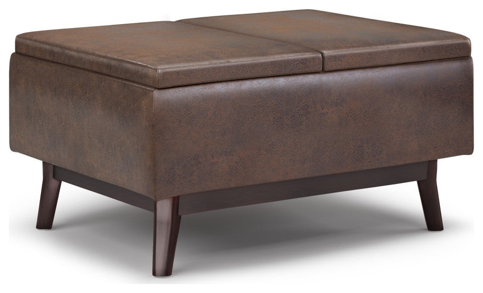 Owen Tray Top Small Coffee Table Storage Ottoman