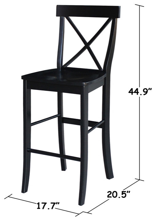 International Concepts X-back 30" Stool in Black