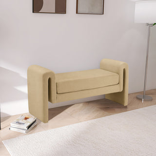 Sloan Velvet Upholstered Bench, Camel, 51" Wide
