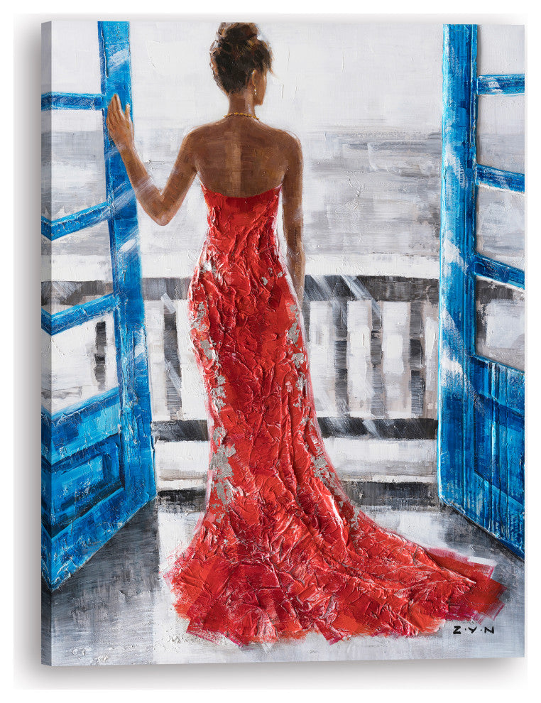 "Looking into the Night" Hand Painted Canvas Art, 36"x48"