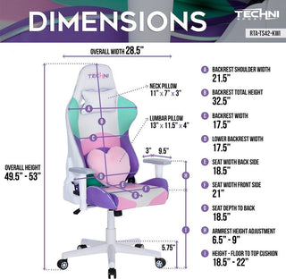 Techni Sport TS-42 Office-PC Gaming Chair, Kawaii