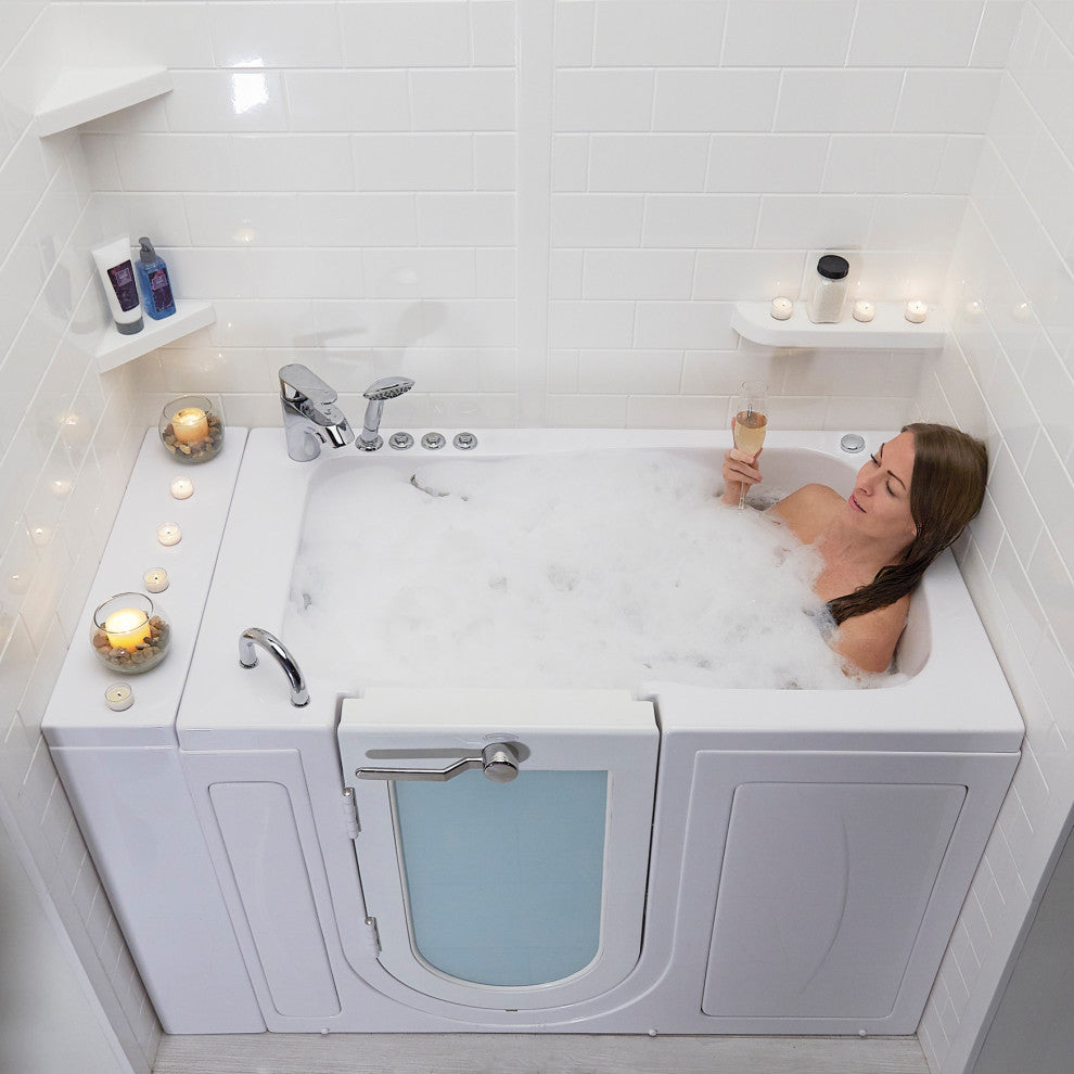 Ella Monaco 32"x52" Acrylic Walk-In-Bathtub, Outswing Door, 2 Piece Faucet