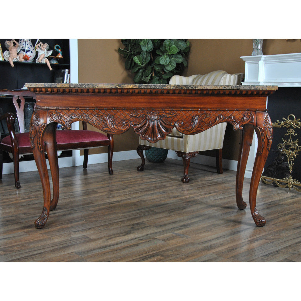 NVIN0241 Large Faux Marble Top Console