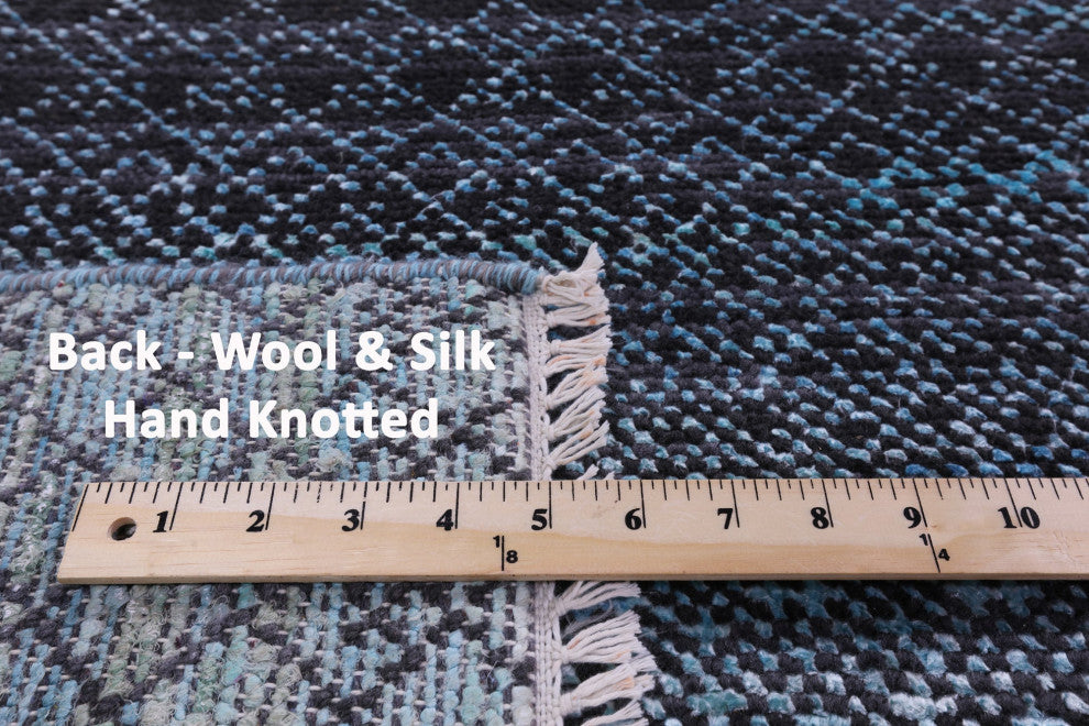 10' 1" X 13' 9" Savannah Grass Wool & Silk Handmade Rug - Q15959
