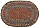 Burgundy, Blue and Gray Braided Rug, 2'X8' Oval