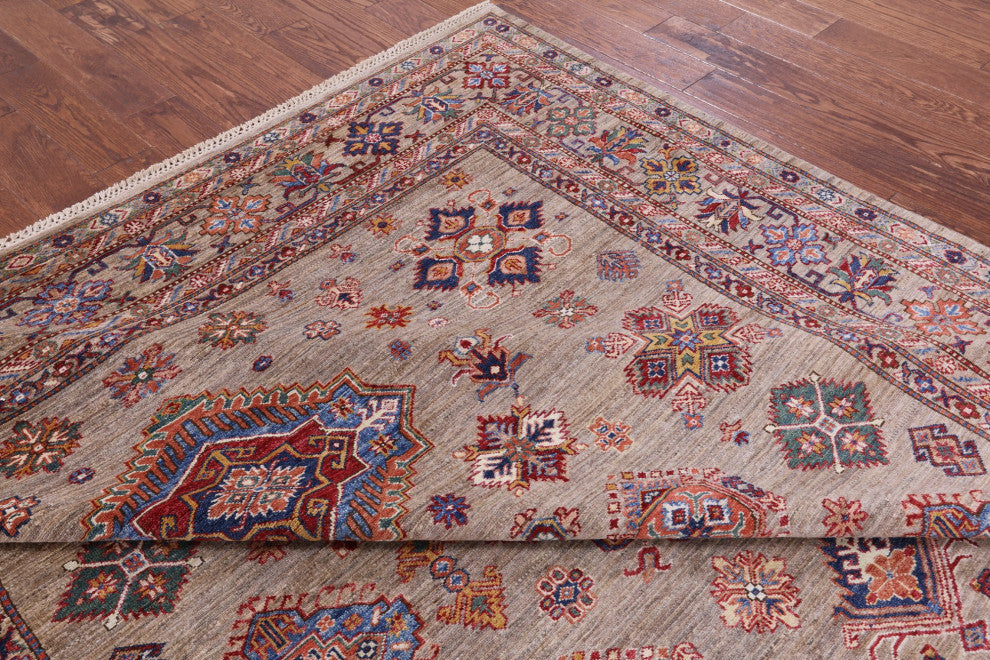8' 0" X 10' 0" Super Kazak Handmade Wool Rug Q7692