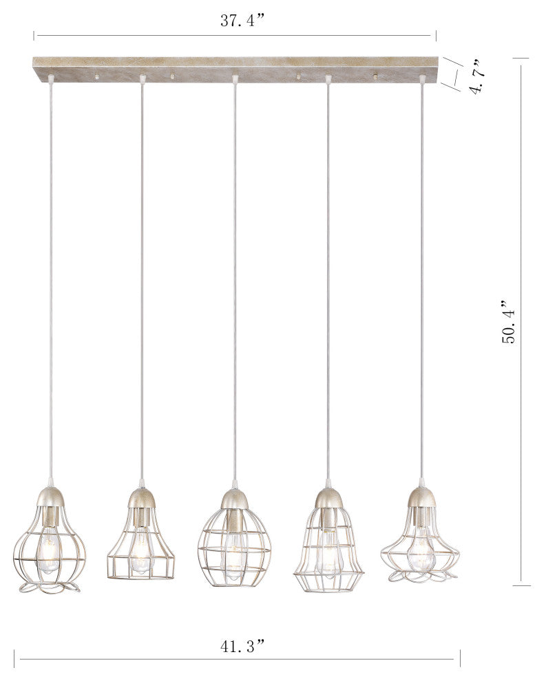Thoas 5-Light Silver Cluster Pendant