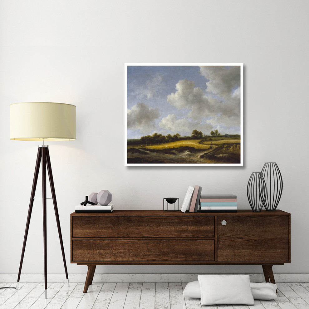"Landscape with a Wheatfield" Digital Paper Print by Jacob van Ruisdael, 46"x40"