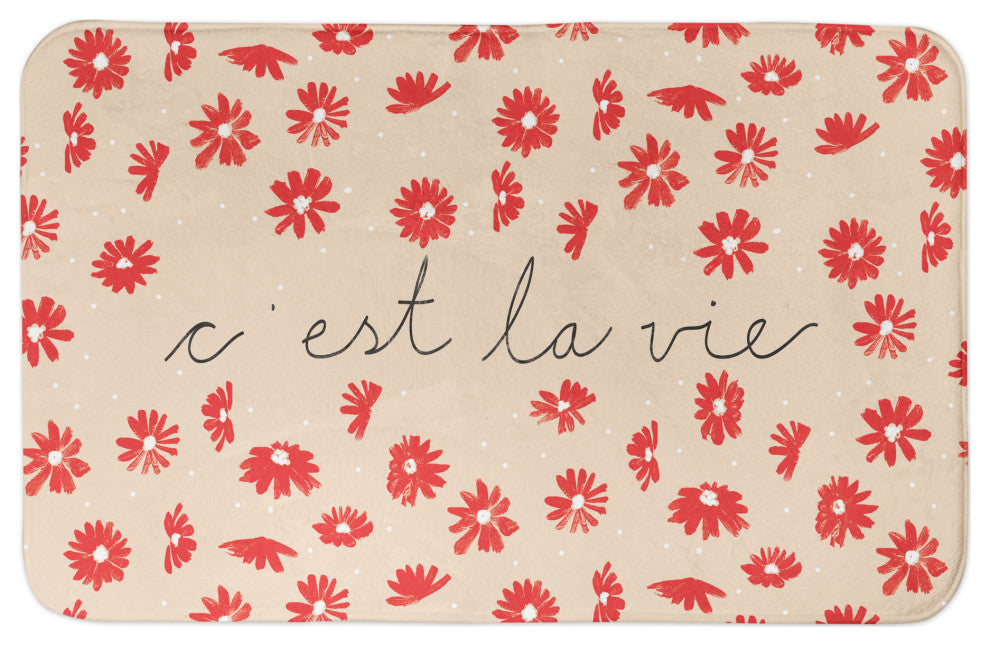 C'est La Vie Florals 34x21 Bath Mat