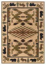 Hudson 1072A Ivory/Green 7'8" x 10'10" Rug