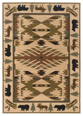 Hudson 1072A Ivory/Green 7'8" x 10'10" Rug