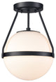 Modern Globe Semi Flush Mount Ceiling Light Sputnik Chandeliers, Black, 1-Light