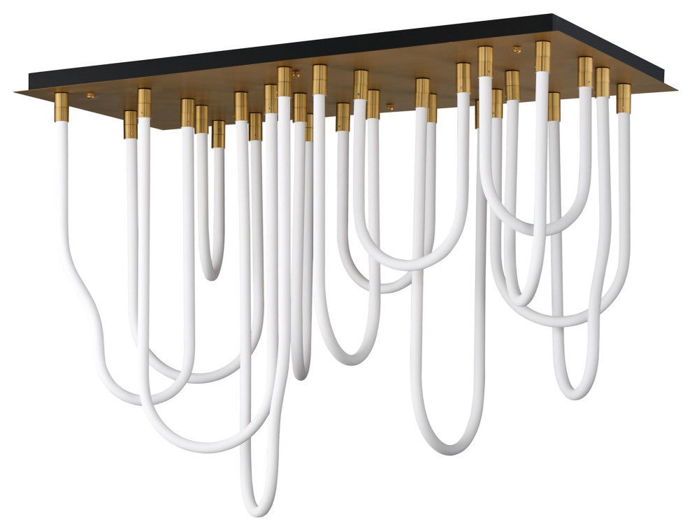 ET2 E24989 Soleil 42"W Flush Mount Linear Ceiling Fixture - Natural Aged Brass