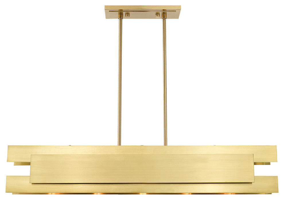 Livex Lighting Satin Brass 5-Light Linear Chandelier