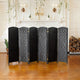 4 ft. Short Diamond Weave Fiber Room Divider Black 6 Panel