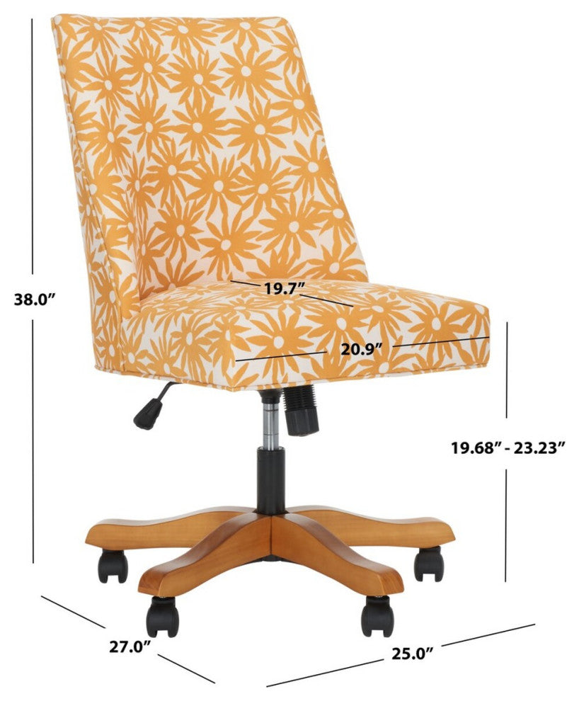 Safavieh Scarlet Desk Chair, Yellow/Flower
